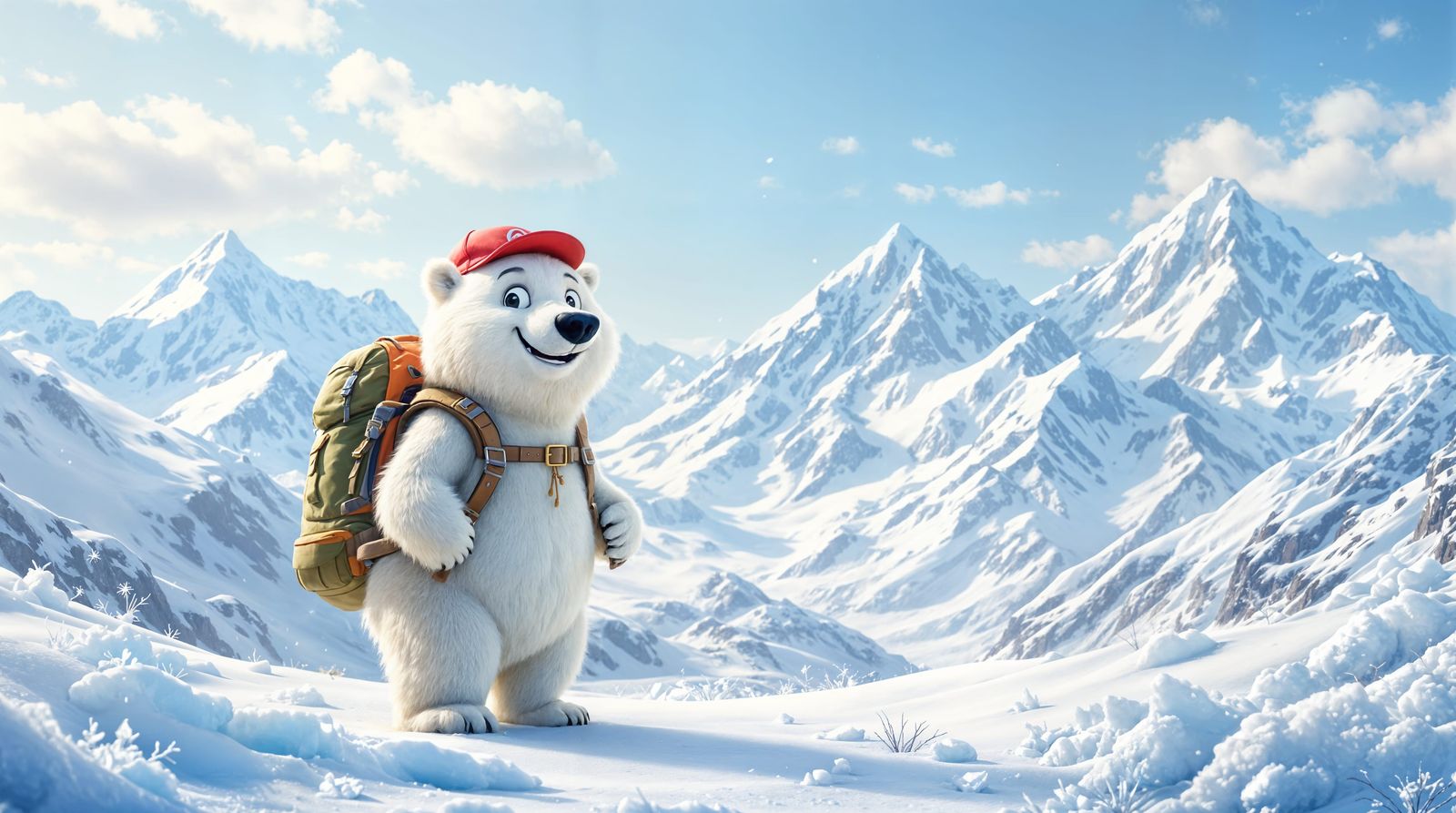 Charming Polar Bear Embarks on Majestic Winter Adventure