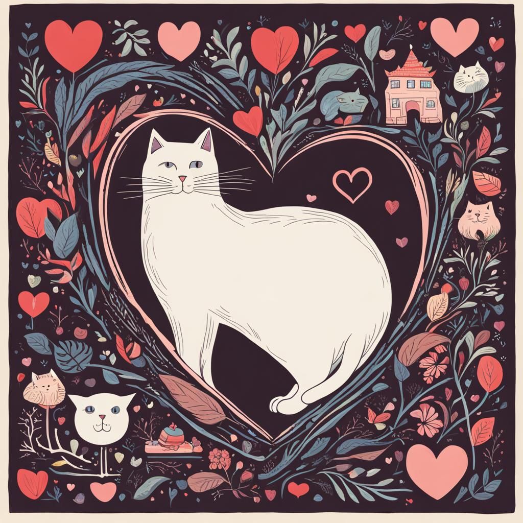 Whimsical Heart Home for a Cat