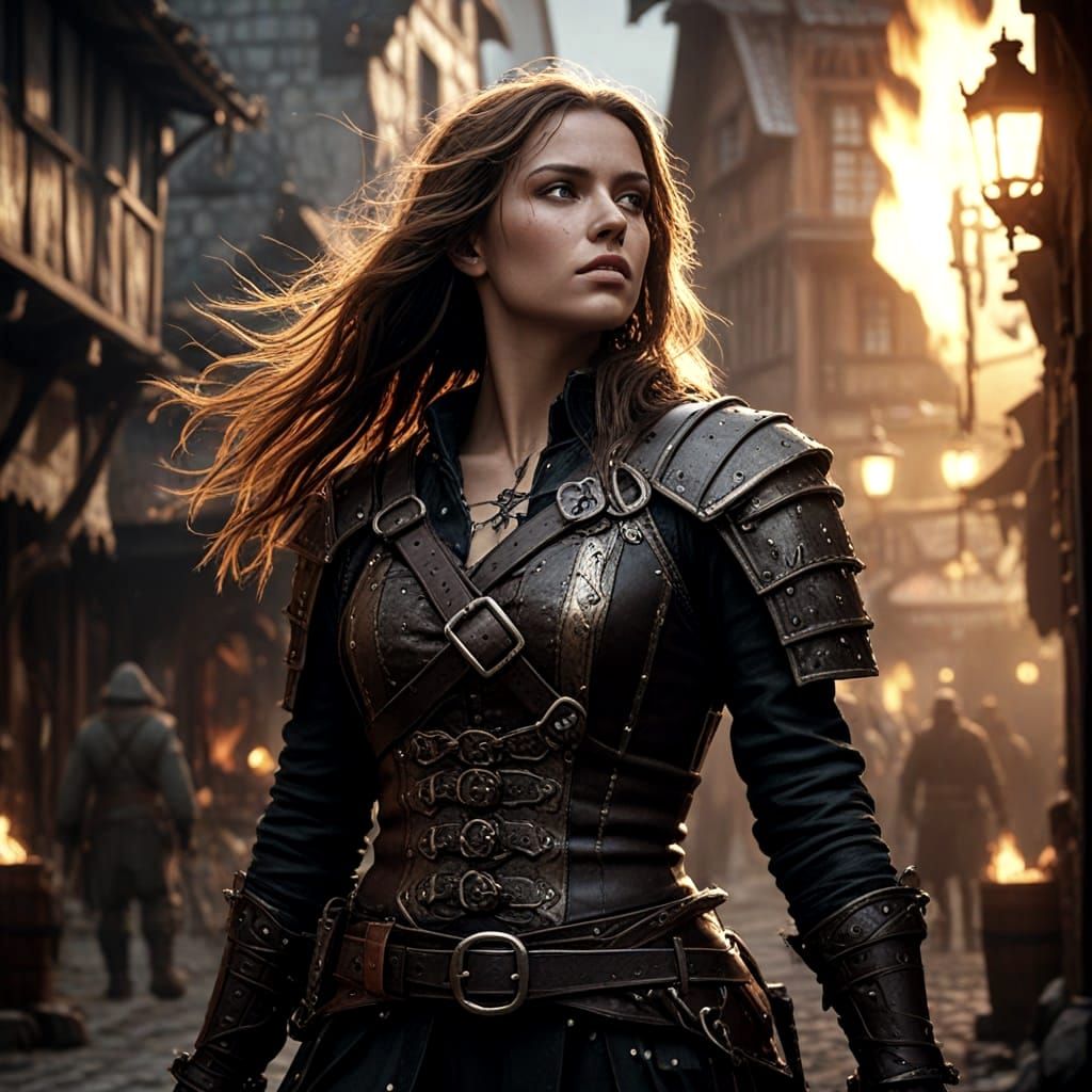 Medieval Rogue Warrior in D&D Style