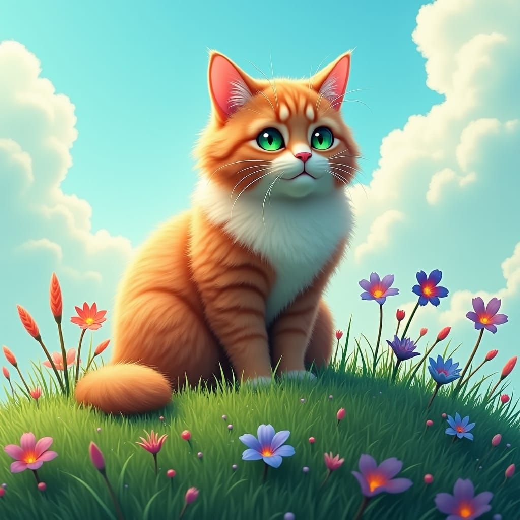 Orange Tabby Cat on Emerald Hill