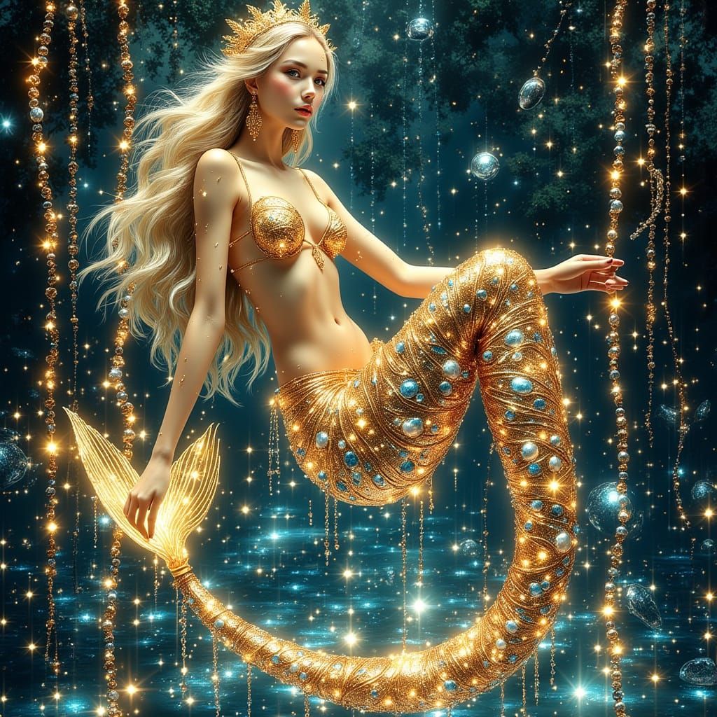 Hyper-Realistic Mermaid Queen in Vibrant Colors