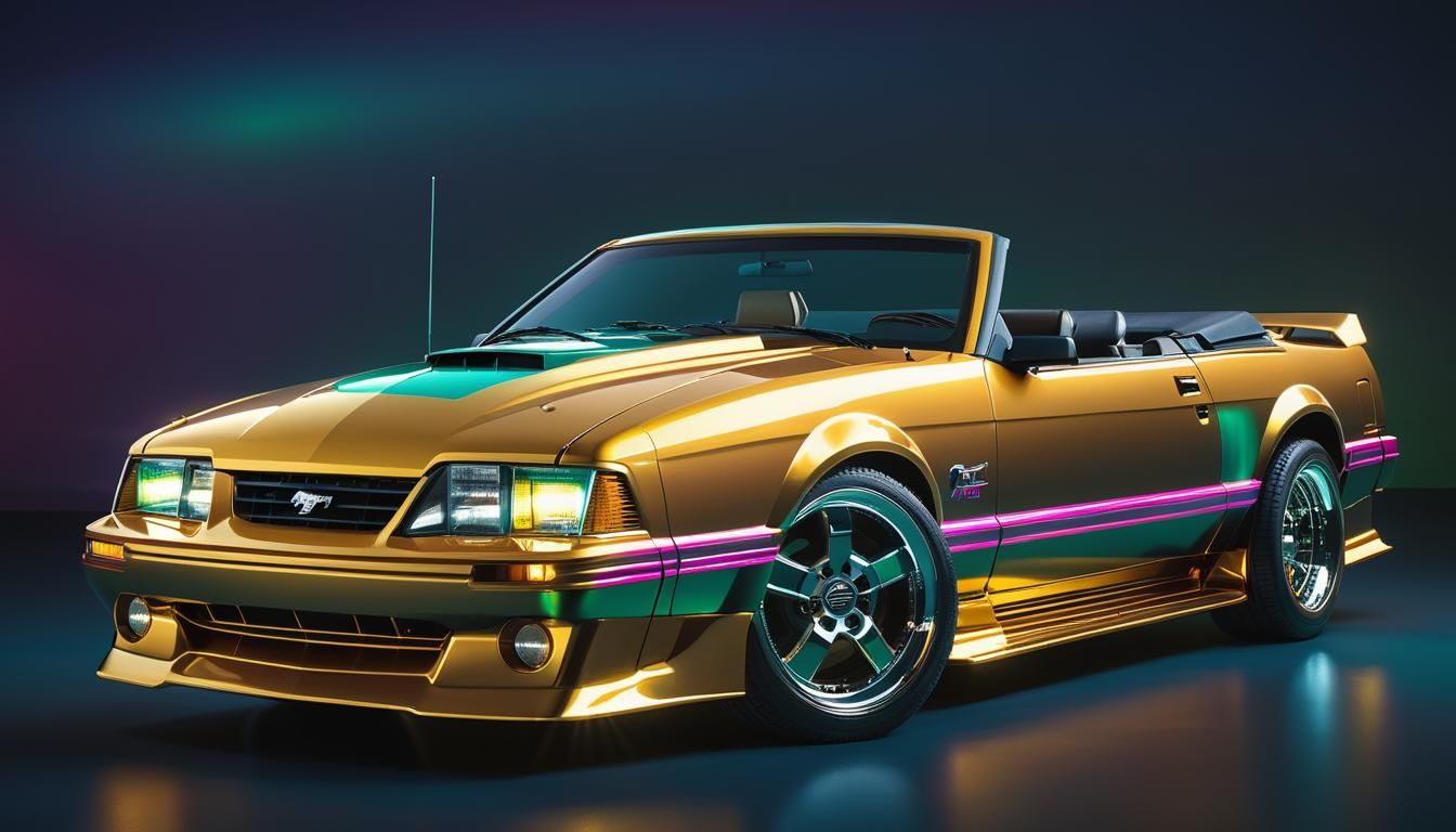 1987 Mustang GT in Retro Pop Art Style