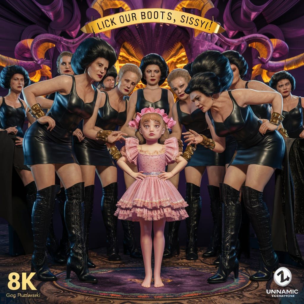 Dark Fantasy Scene with Leather Boots, Digital Art