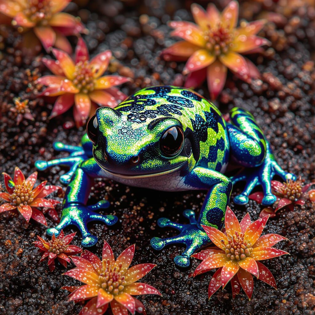 Vibrant Frog Skin Texture Macro Photography