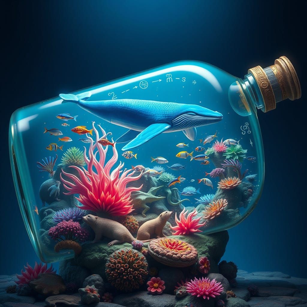 Majestic Ocean Wonder in Antiquated Glass