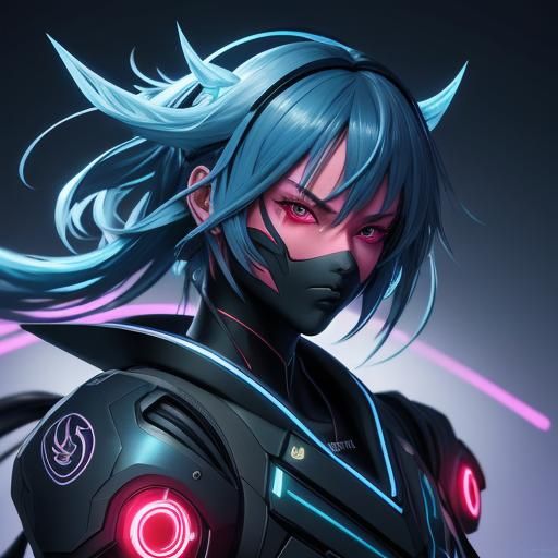 Anime 3D Art: Number 7 on Futuristic Interface