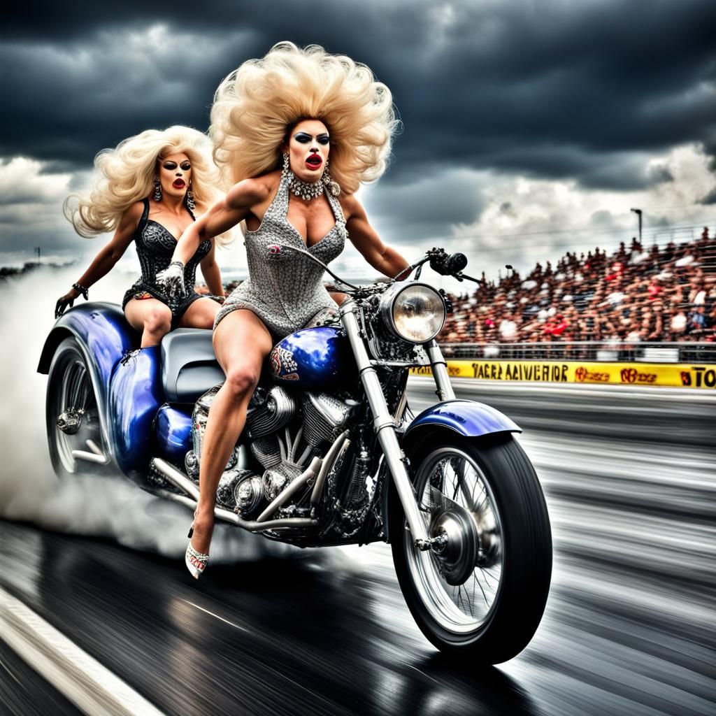 Hyperrealistic Drag Queen Race in Cinematic Style
