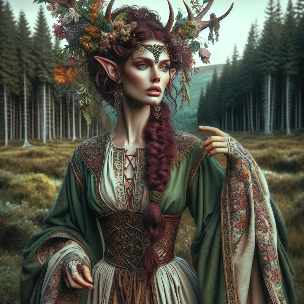 Gaulish Celtic Goddess Onuava in Comic Book Style