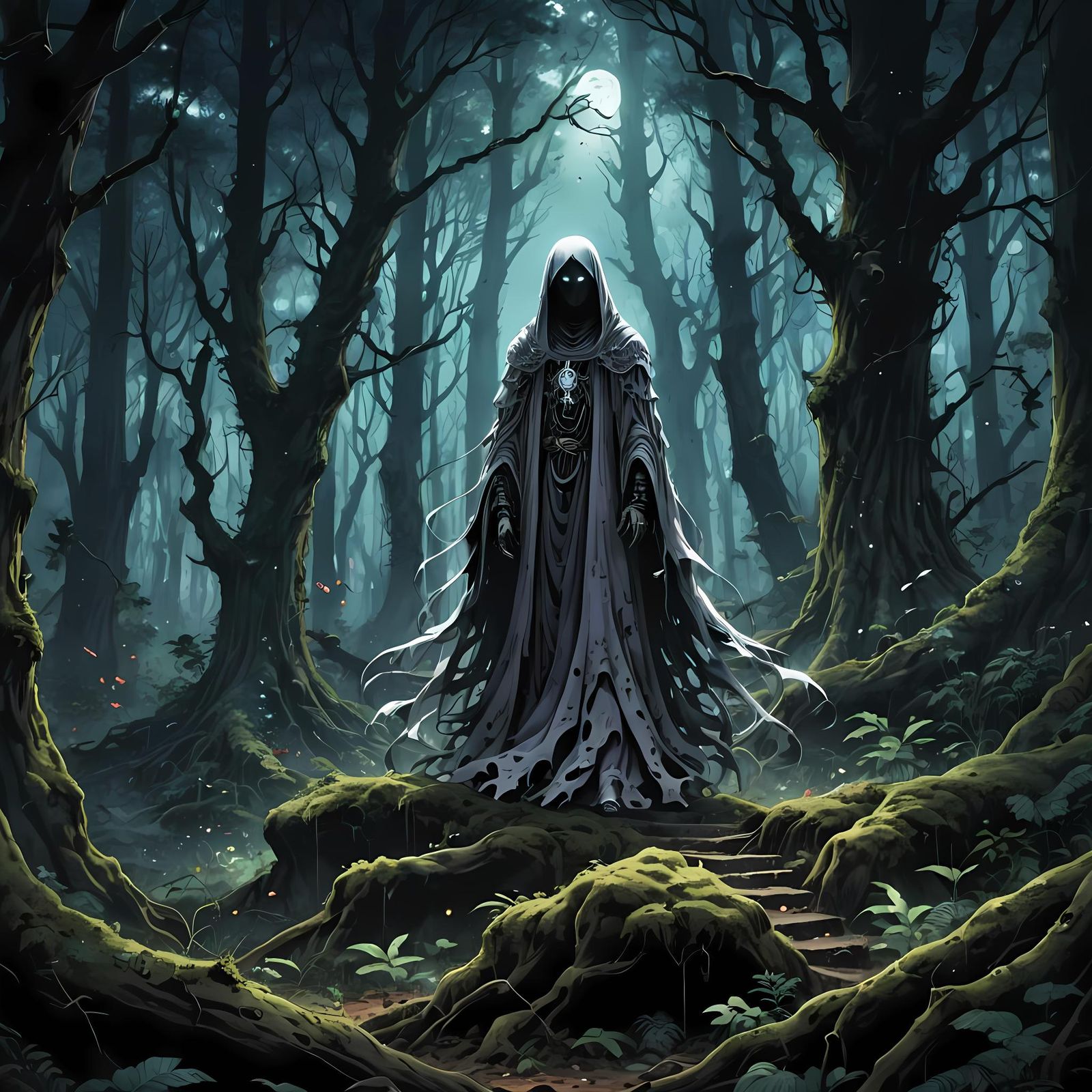 Spectral Ghost Arises from Dark Forest, Anime Art