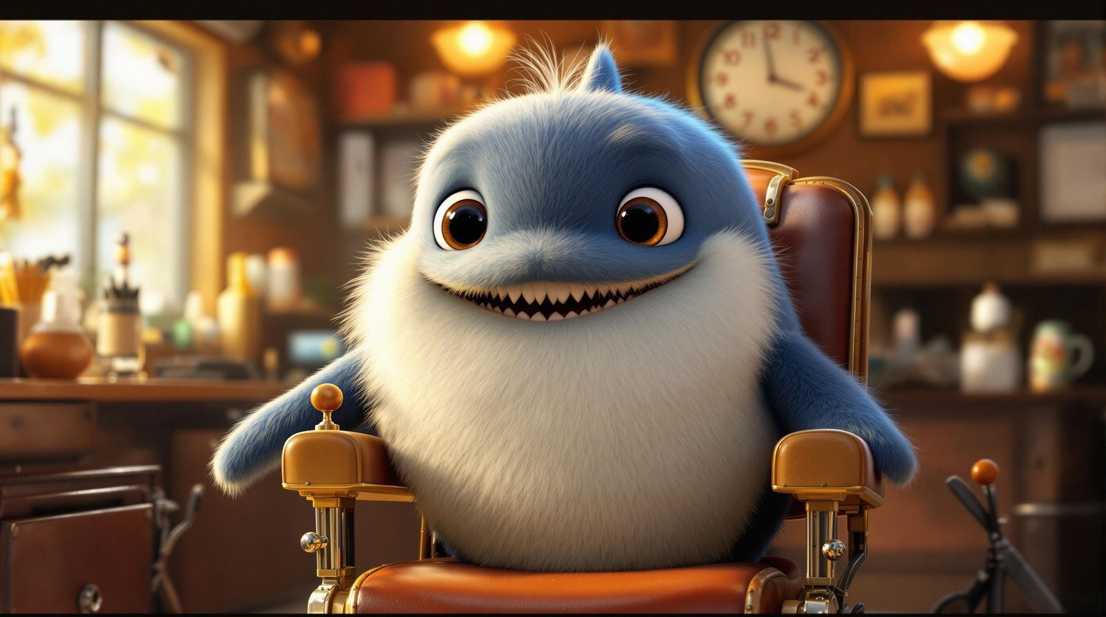 Whimsical CGI Whale Gets a Barbershop Haircut