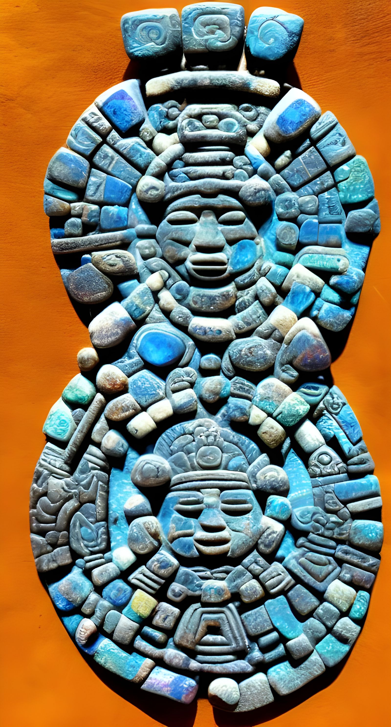 Mayan App Icon with Gemstones and Carvings