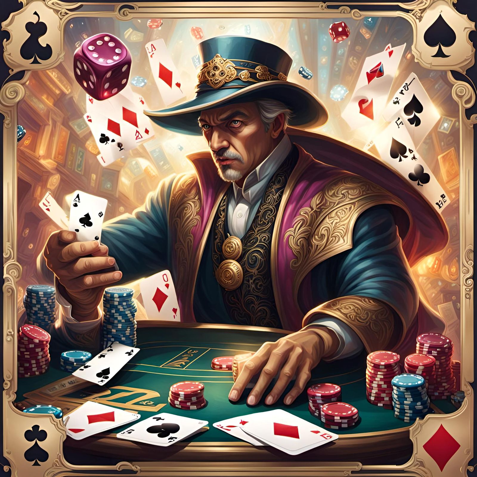 Gambling God Hyperrealistic Splash Art