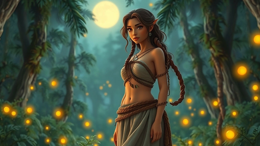 Paleolithic Woman in Moonlit Forest, Dreamworks Animation