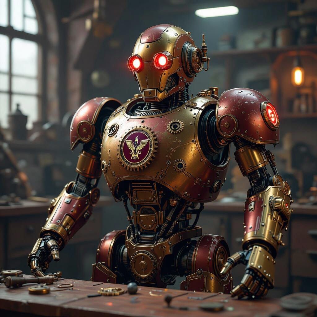 Steampunk Robot in Commanders Colors