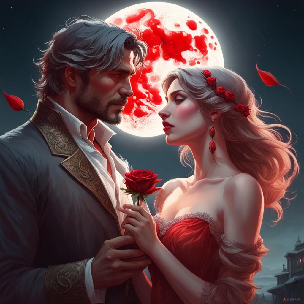 Glass Rose Romance Under the Moon