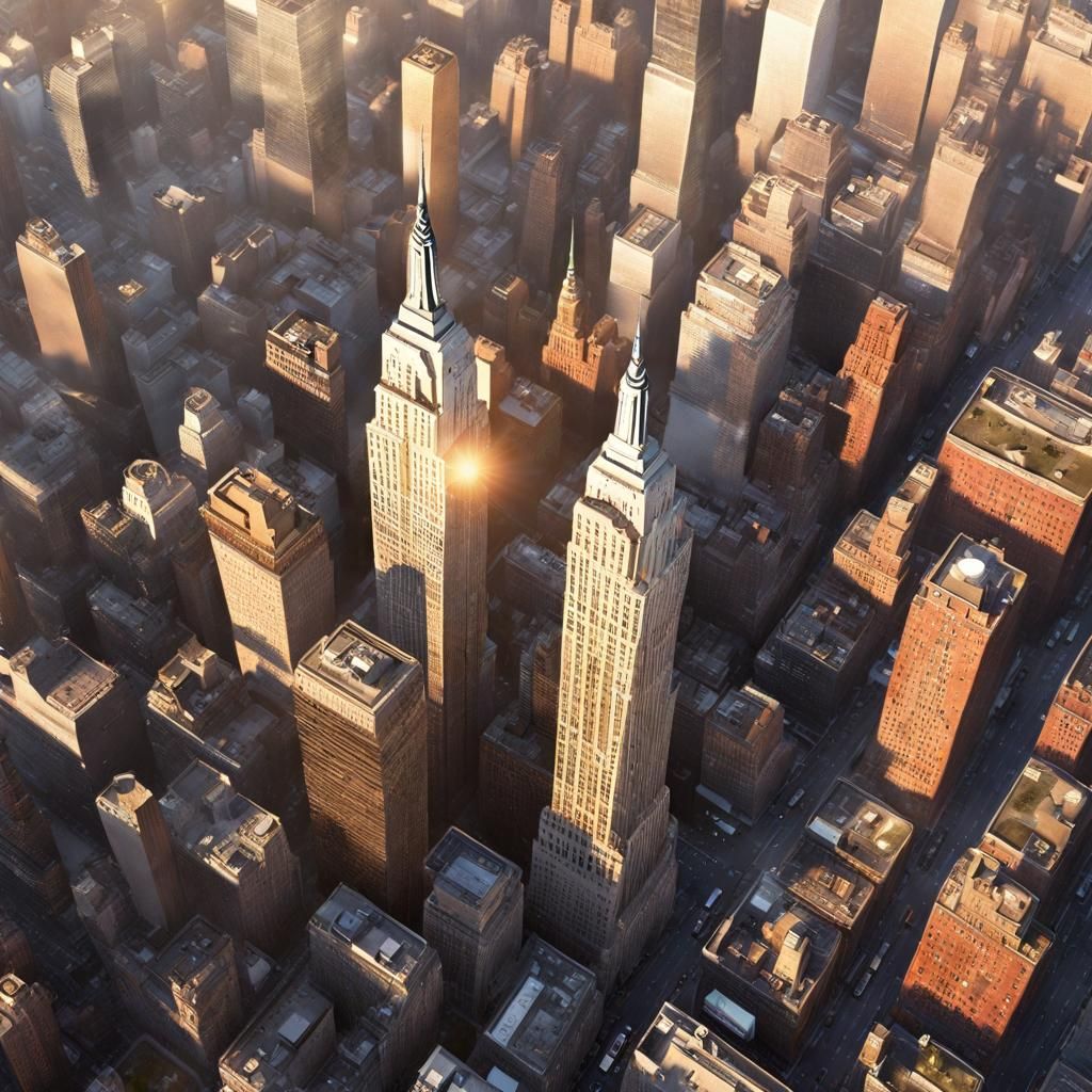 Hyperrealistic Aerial View of New York City