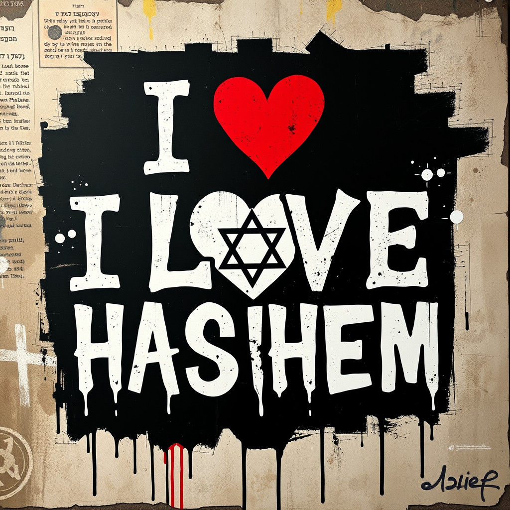 I LOVE HASHEM Graffiti Stencil Street Art