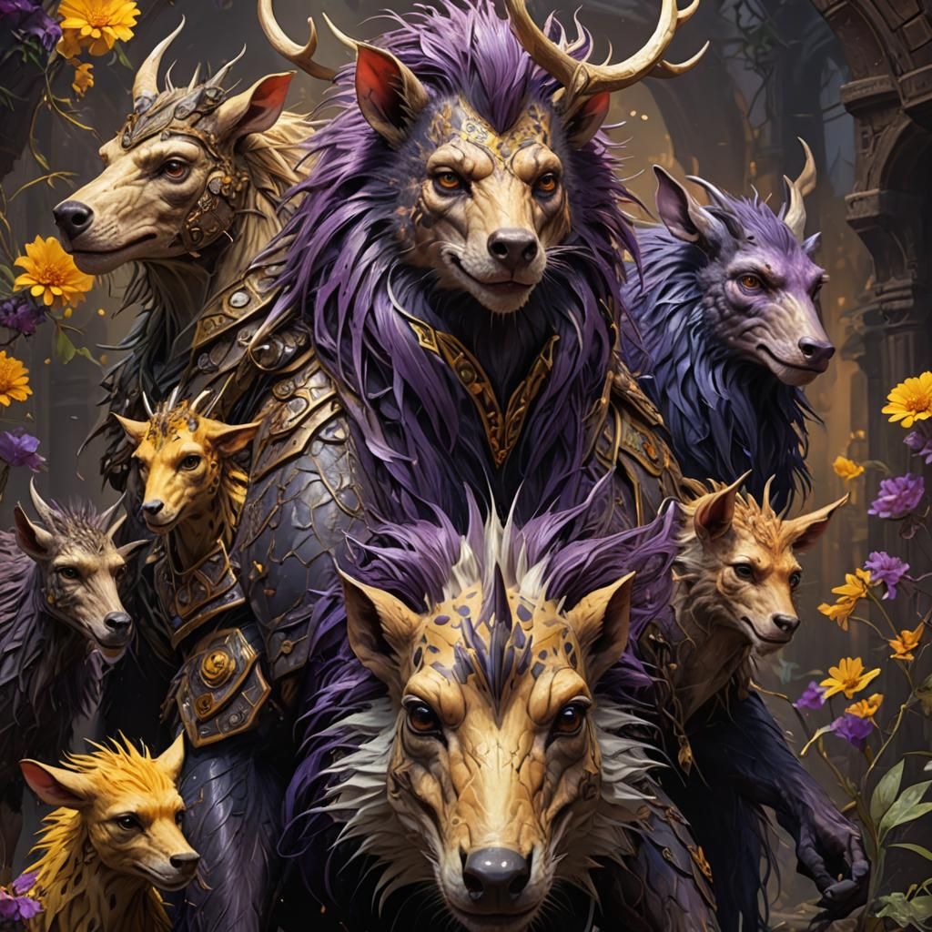 Hybrid Creature in Dark Fantasy Style