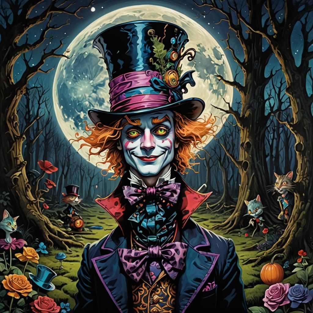 Gothic Maximalism: Mad Hatter's Moonlit Forest