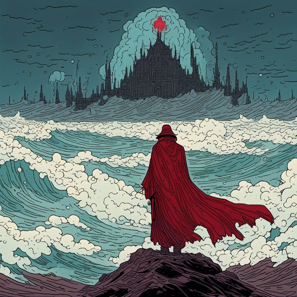 Ghost Cathedral Rises from Wine Dark Ocean