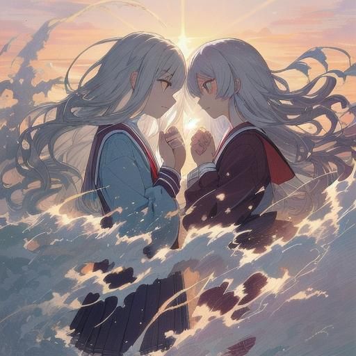 Anime Key Visual of Japanese High School Students