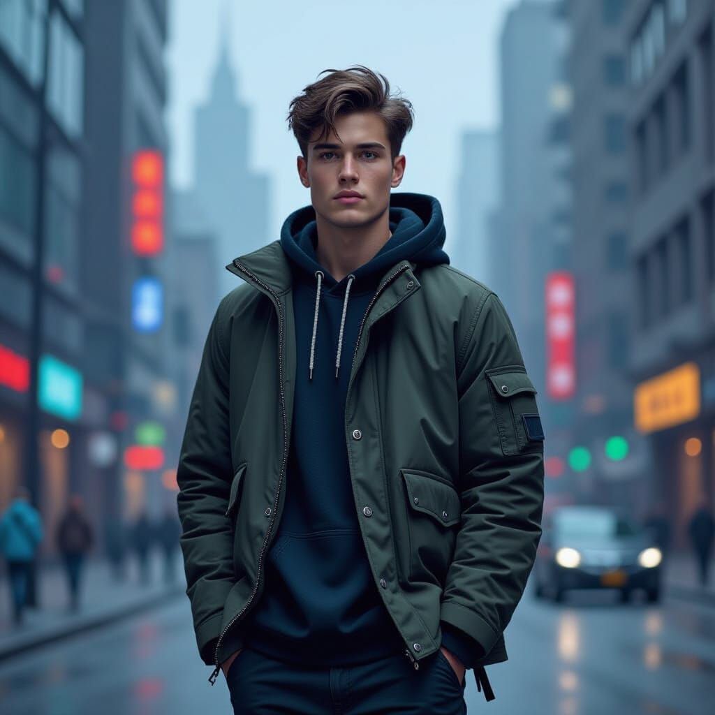 Christopher in Futuristic Cityscape Digital Art Style