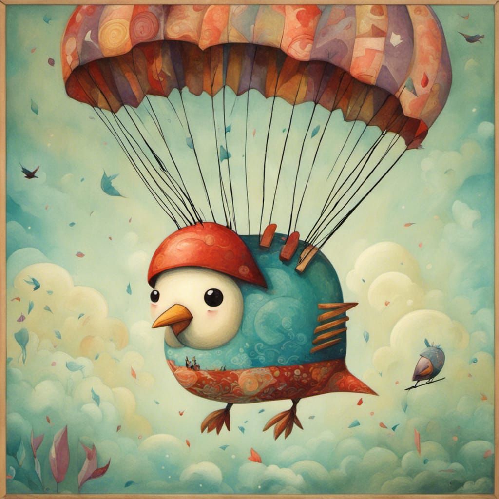 Parachuting Bird