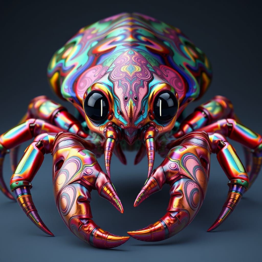 Majestic Iridescent Sea Creature with Swirling Patterns