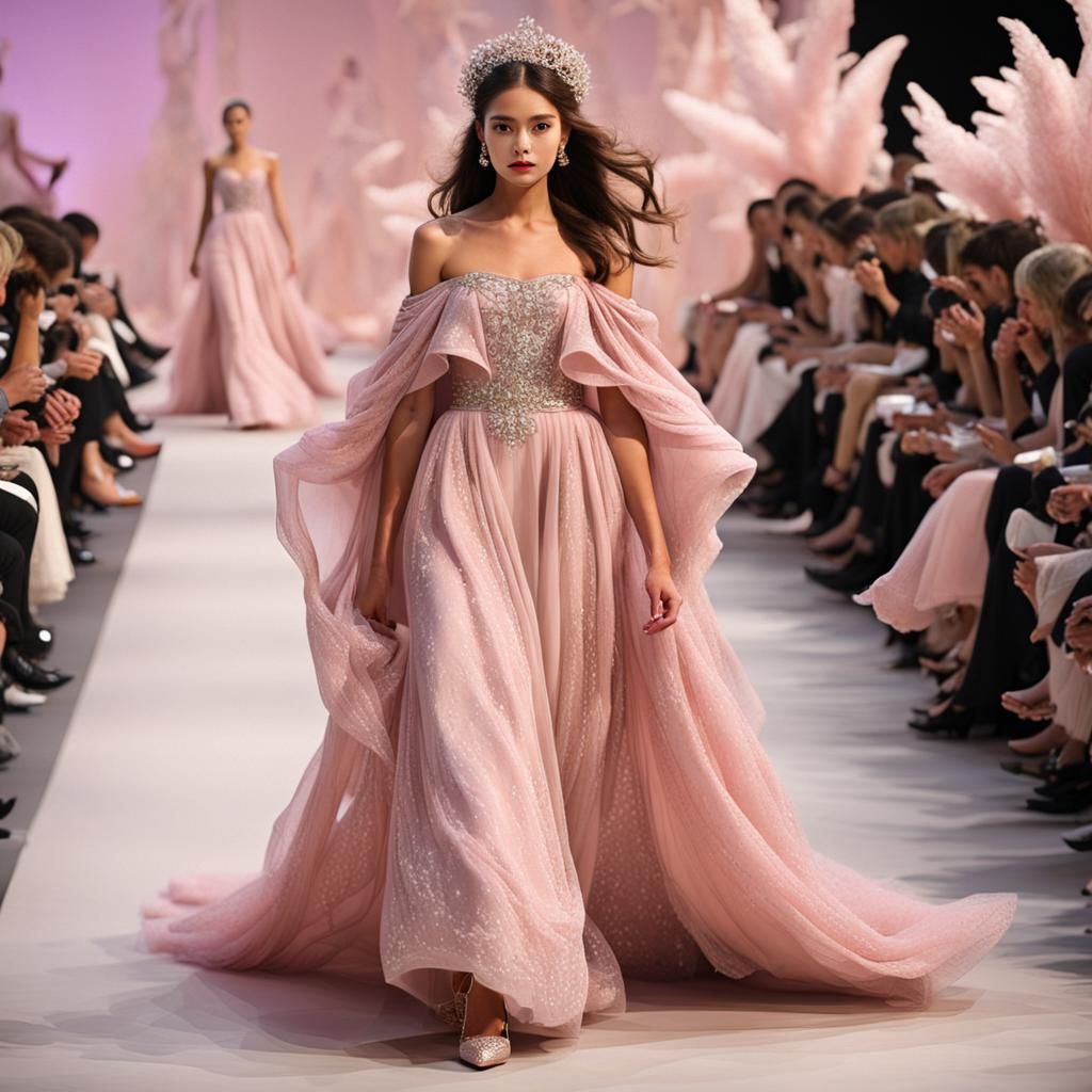 Light Pink Loose Fitting Evening Gown Realistic & Creative. Redone.