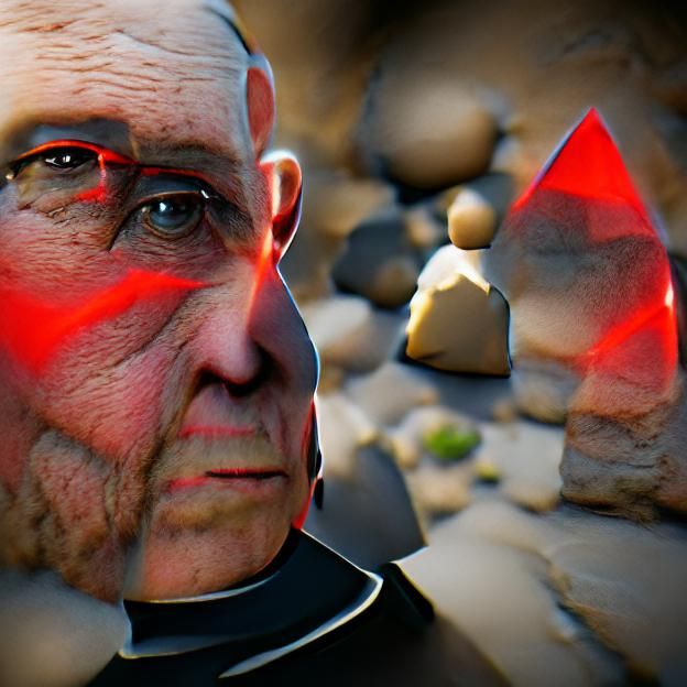Priest Portrait with Red Rocks in Unreal Engine