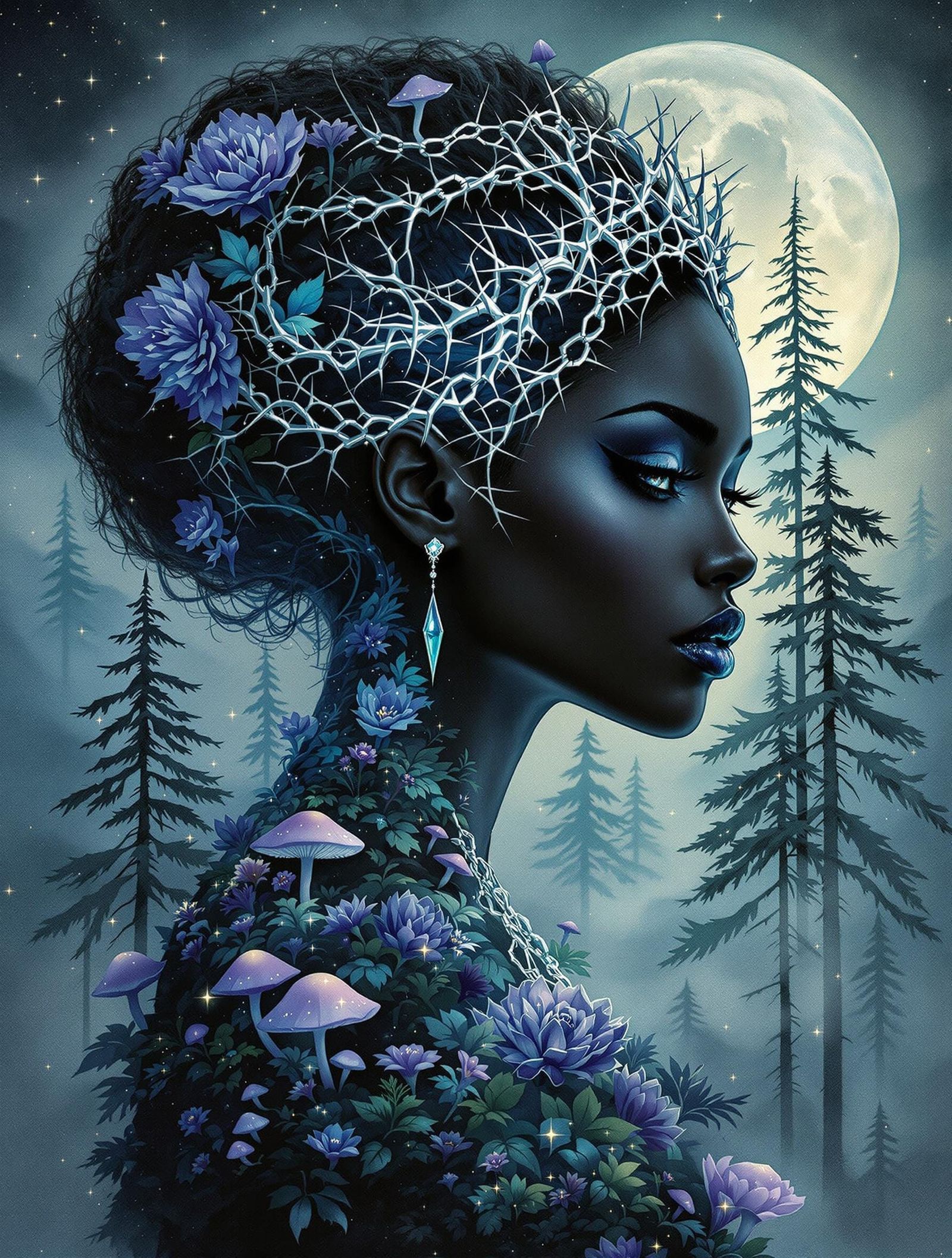 Gothic Fairy in a Haunted Forest