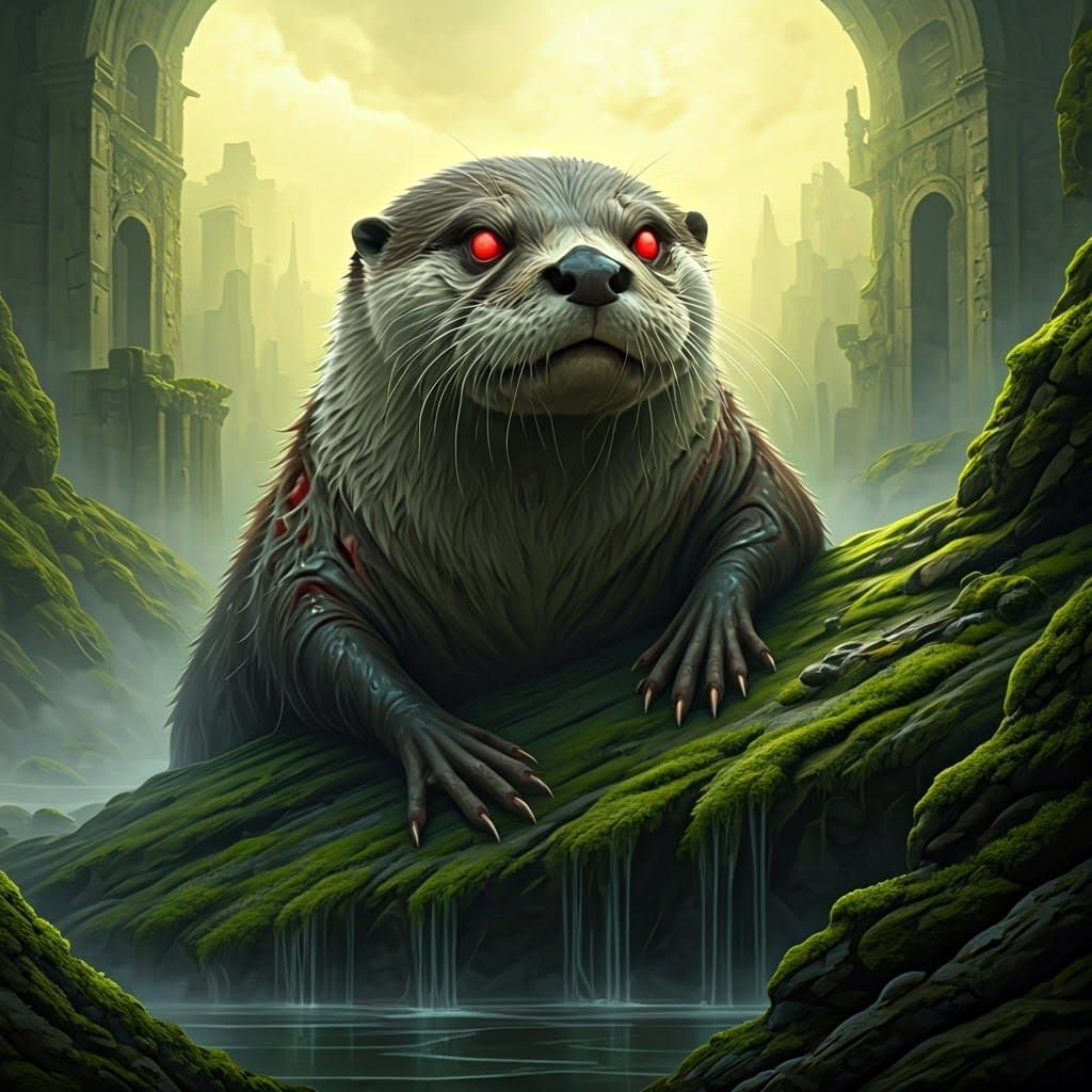 Mutated Undead Otter Emerges from Cyclopean Ruins