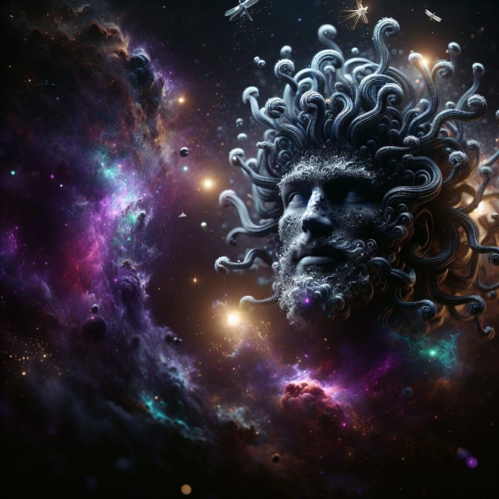 Dramatic Portrait of Medusa in Greek Mythology