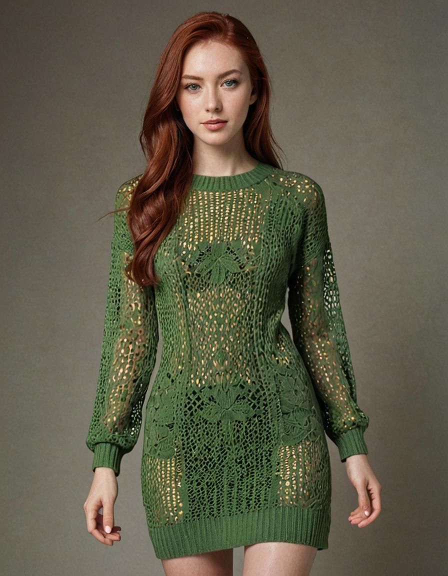 Chinese Woman in Tudor Knit Dress