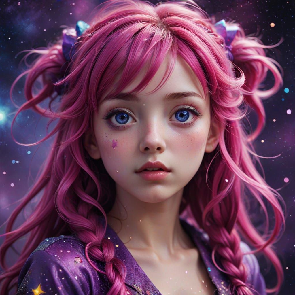 Celestial Chibi Miku in Nebula, Candy Core Style