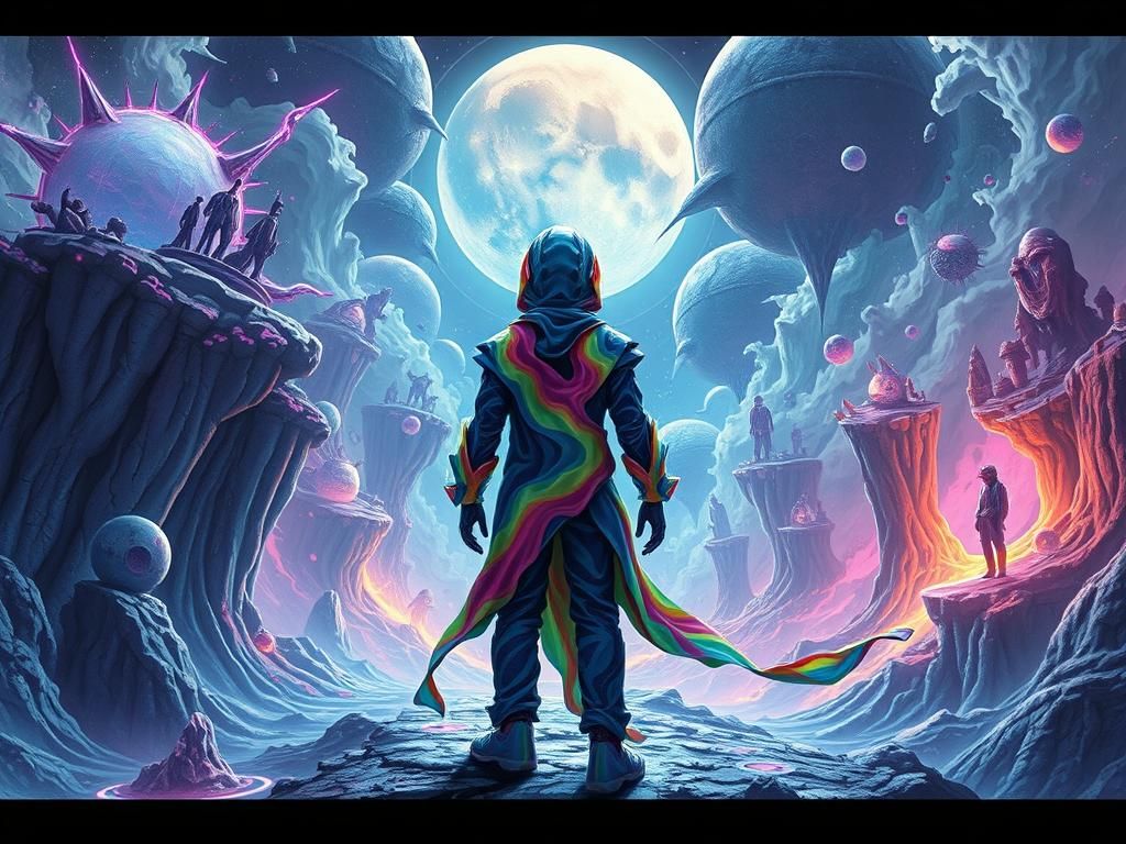 Neon Video Game Character in Dreamscape