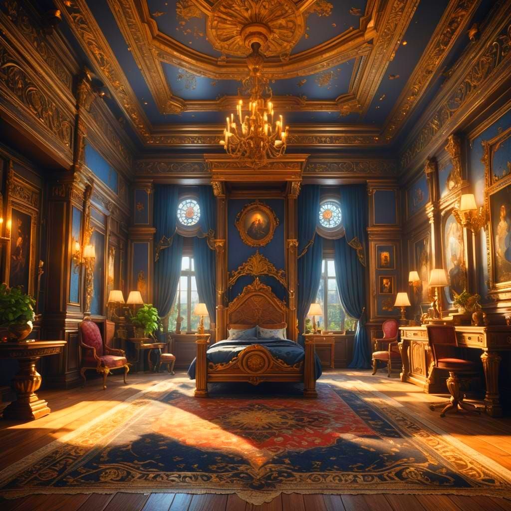 Luxurious Prince's Room in 3D Cinematic Style