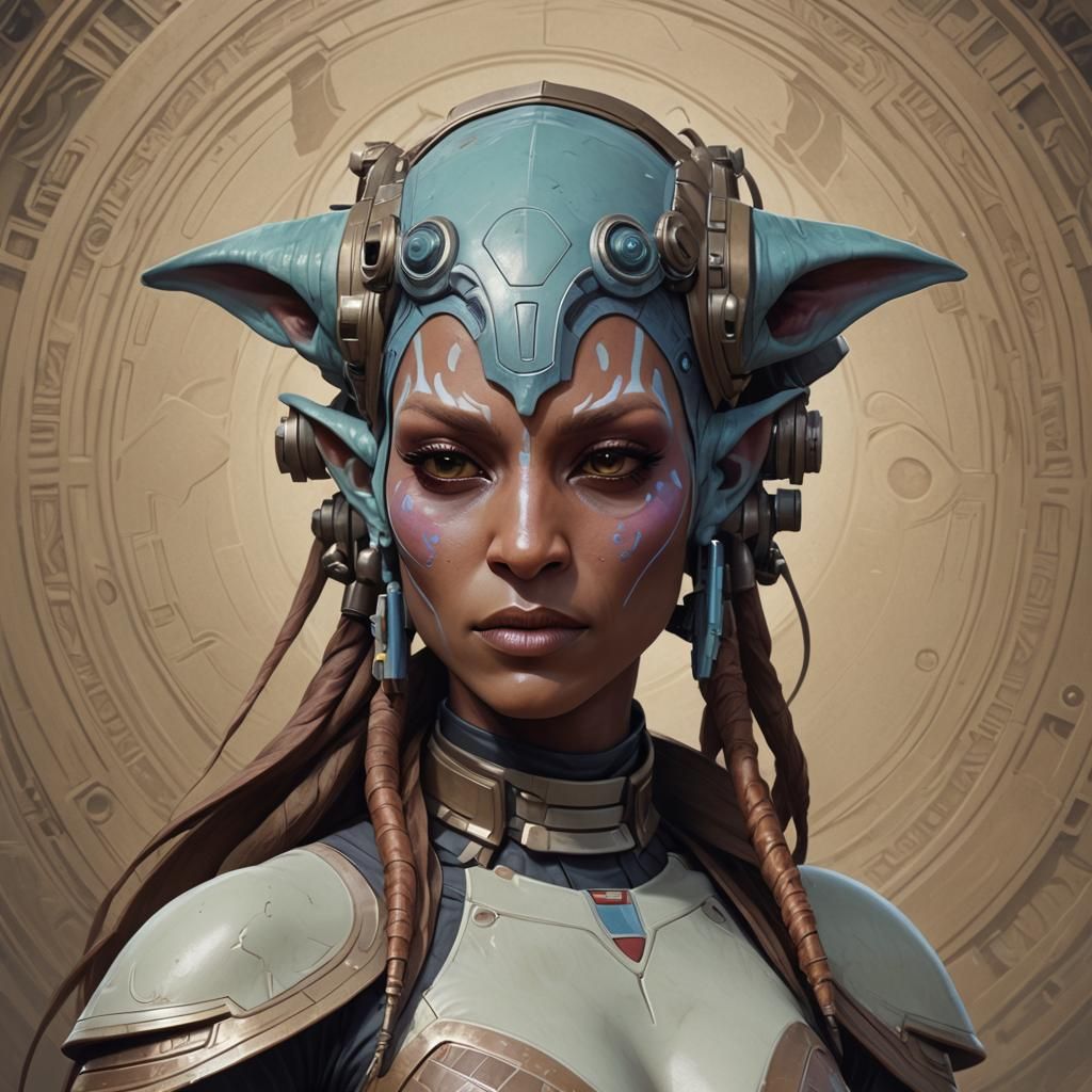 Twi'lek Horse Hybrid Portrait in Artgerm Style