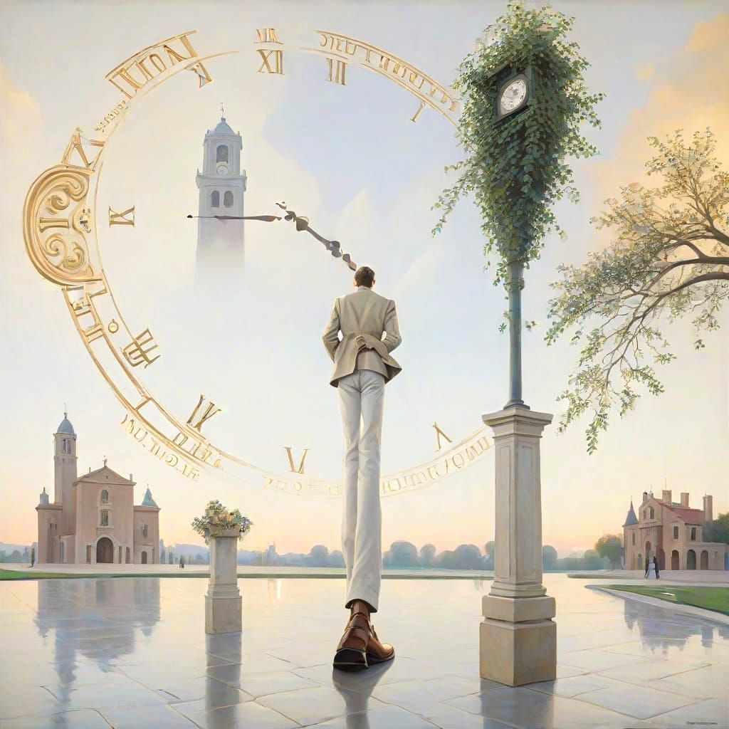 Man Contemplates Life in De Chirico Style