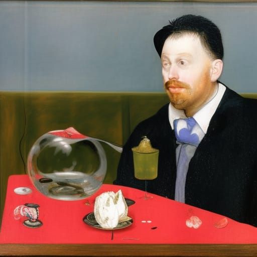 Surreal Still Life with Glass and Diamonds