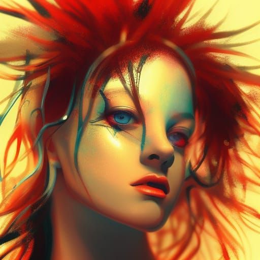 Hyperrealistic Irlicht Portrait in Splash Art Style