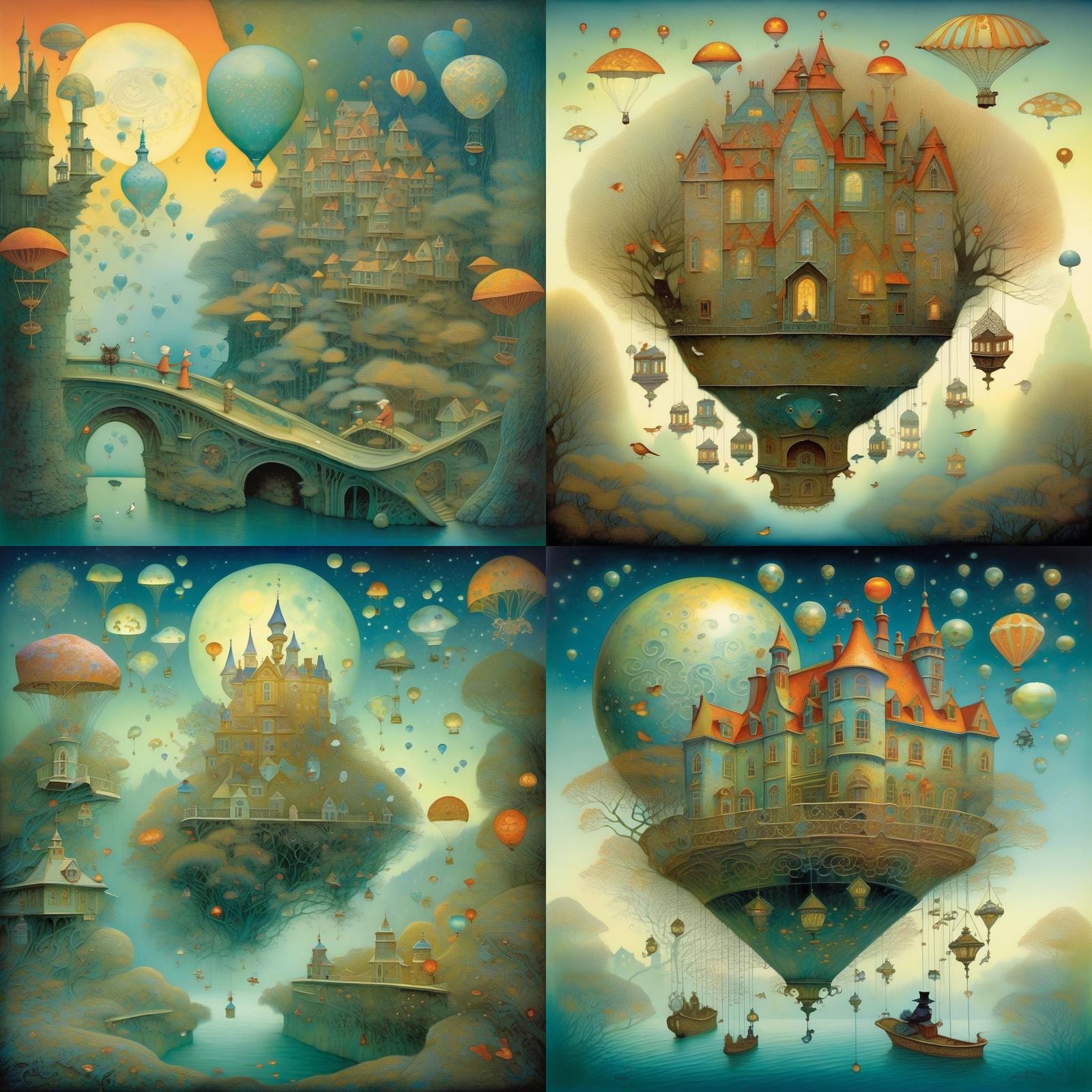 Whimsical Surrealist Scene in Fantasy Style