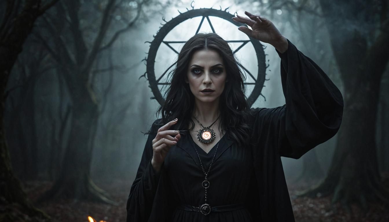 Spellcasting Witch with Evil Eye in Cinematic 8k