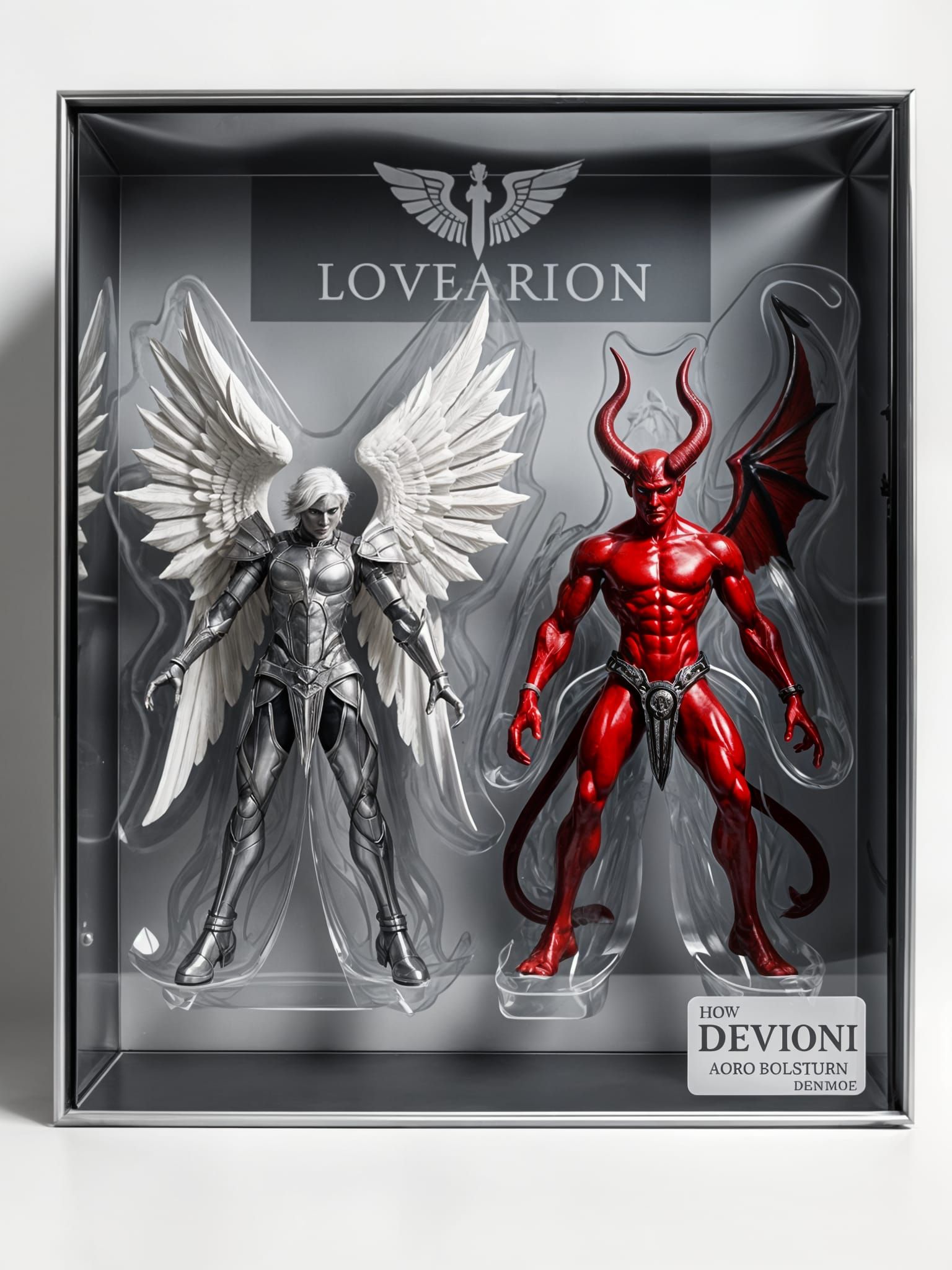 Elegant Angel and Demon Action Figures in Premium Packaging