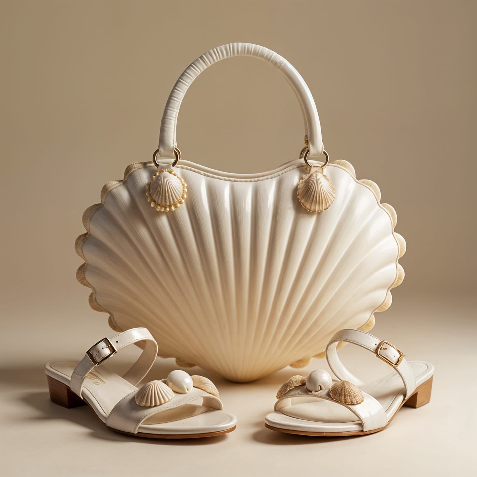 Seashell Handbag and Sandal Set