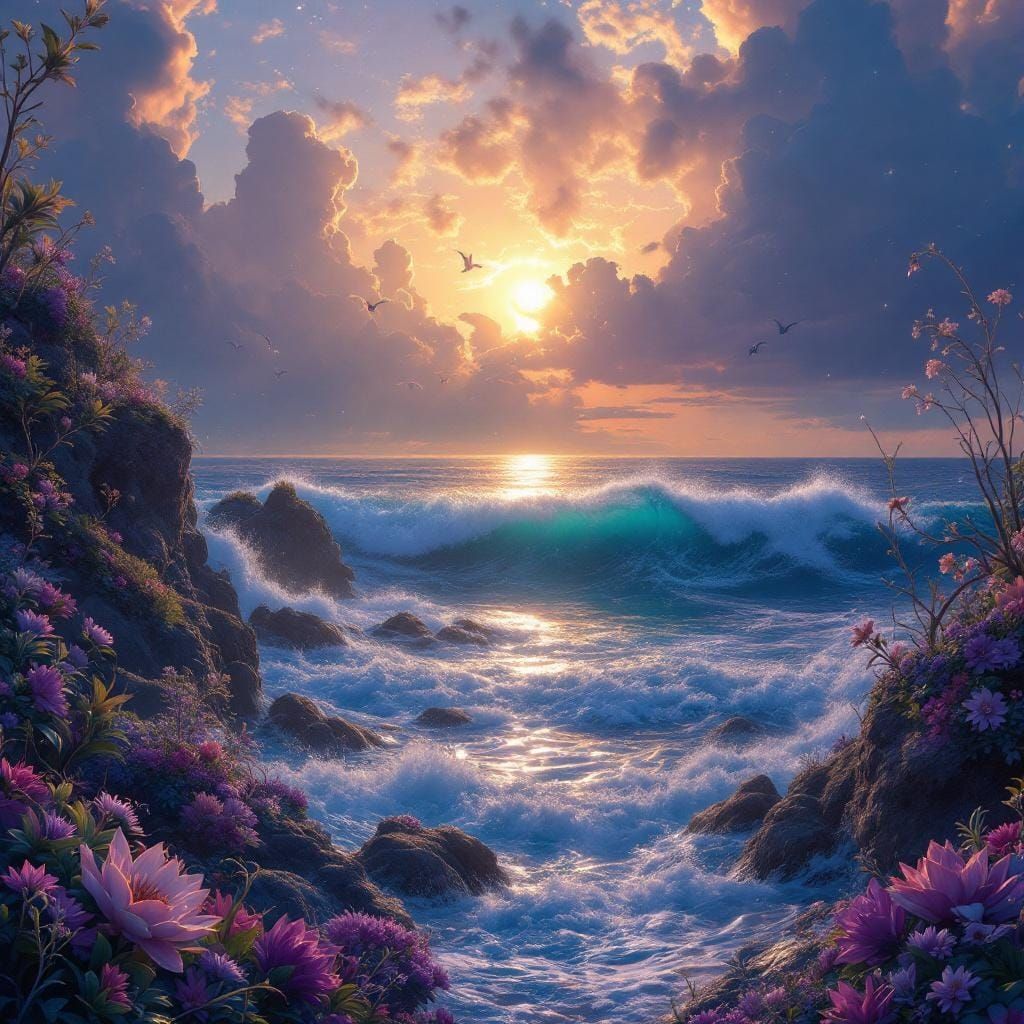 Mystical Summer Nights by the Ocean