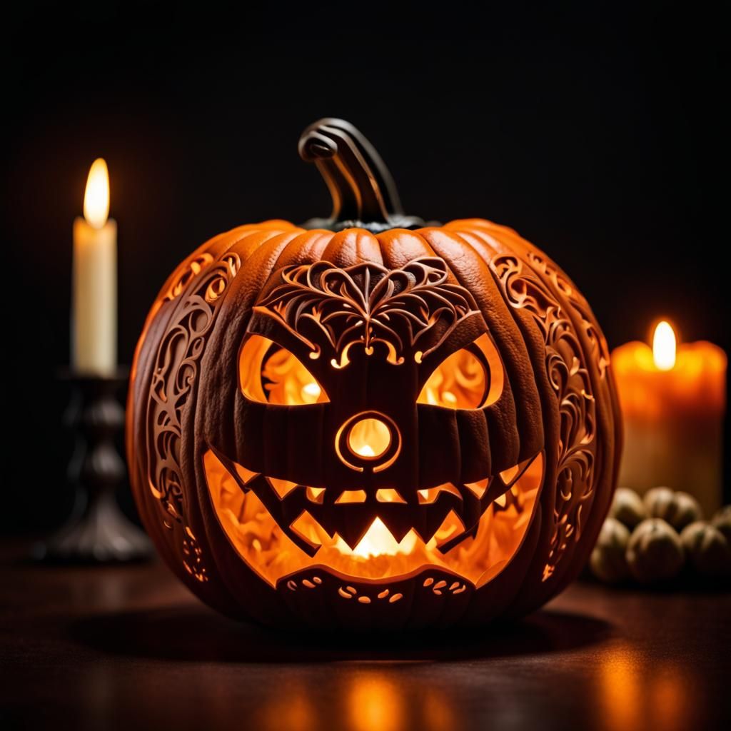 Intricate Laser Cut Jack-o-Lantern Photography