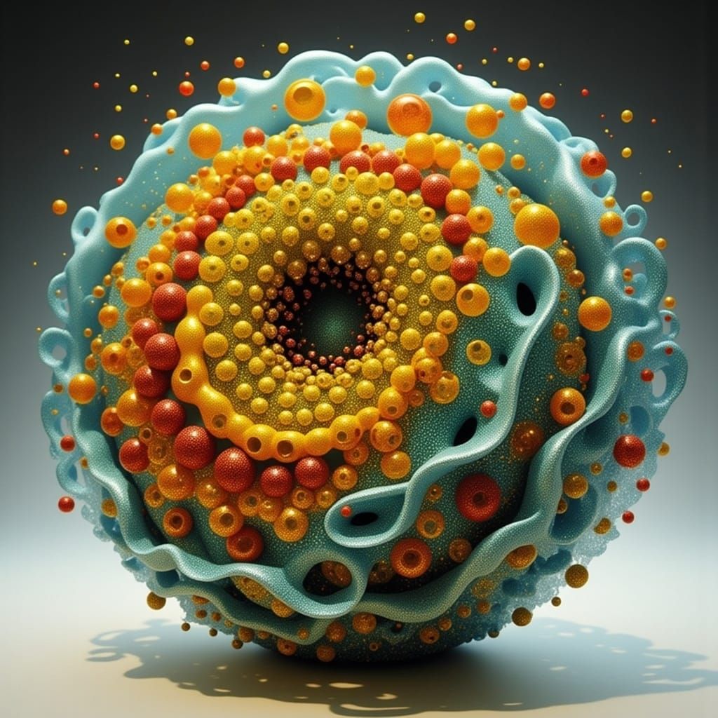 Golden Glass Sculpture in Dale Chihuly's Style