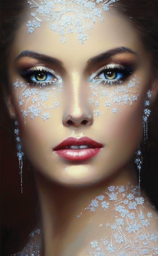 Lacy Lady Portrait in Impressionistic Style