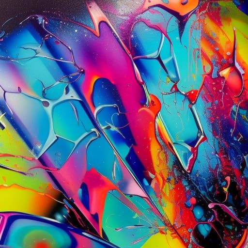 Glossy Graffiti Art in Polychromatic Street Style